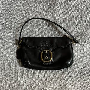 Mini coach bag, great for a concert! Gently used black leather.